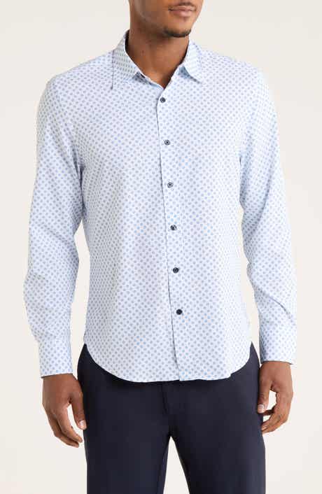 CONSTRUCT Abstract Dot Print Slim Fit 4-Way Stretch Button-Up Shirt