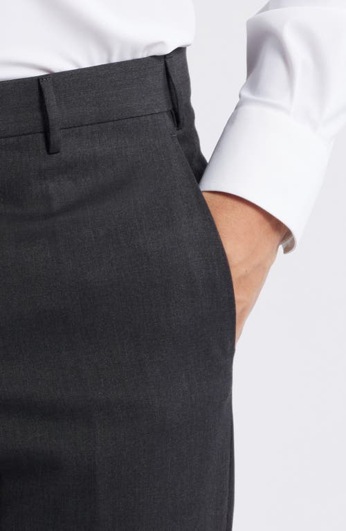 Zanella Parker Super 130's Wool Sharkskin Dress Pants In Dark Grey