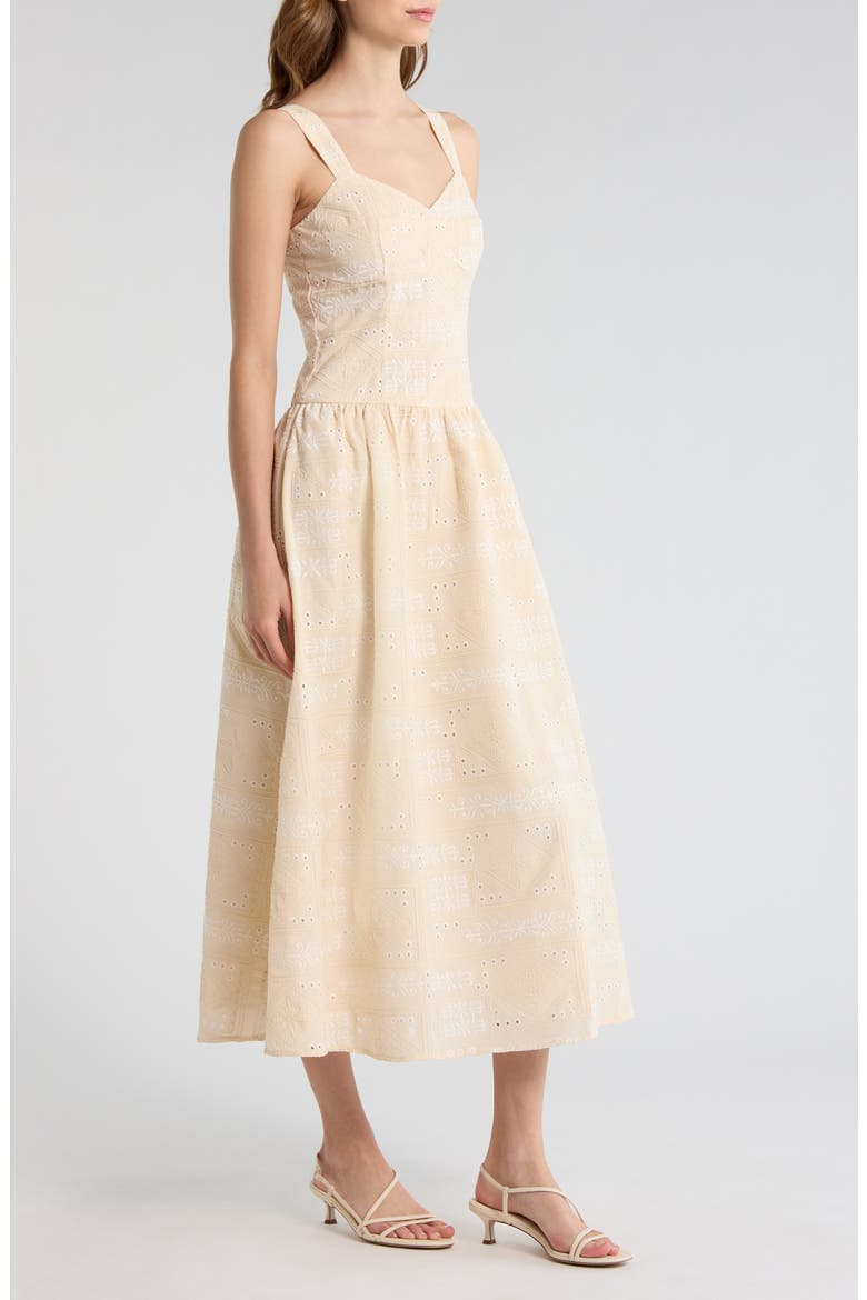 Eyelet Lace Patchwork Sundress, Alternate, color, TAUPE