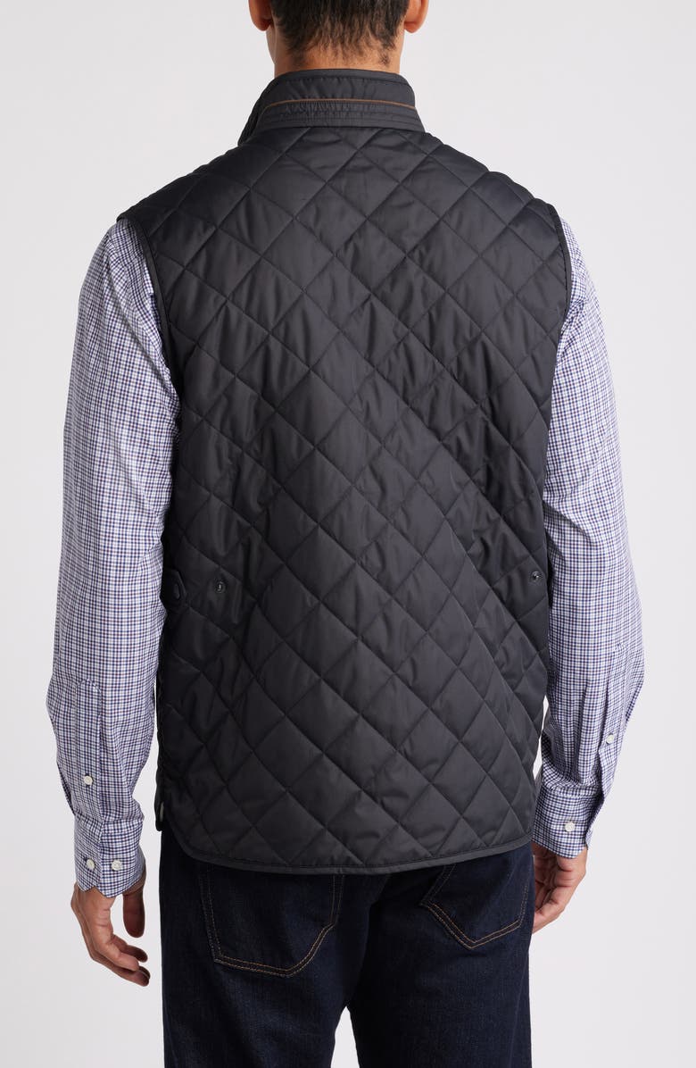 Peter Millar Essex Water Resistant Quilted Vest, Alternate, color, Black