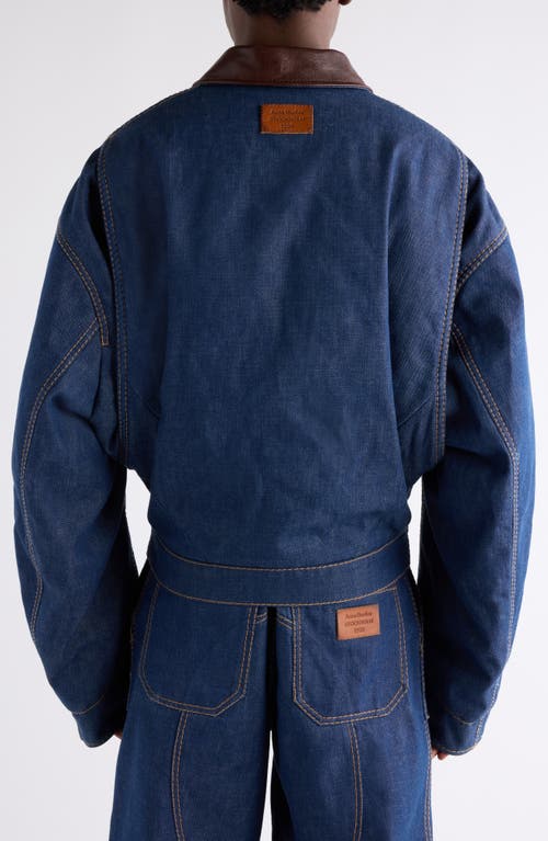 Acne Studios Men Denim Jacket With Contrasting Collar In Blue