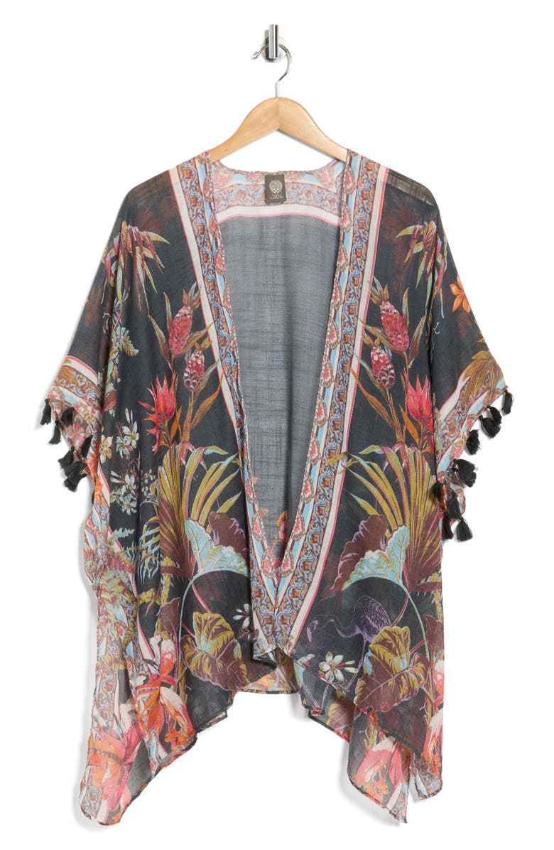 Vince Camuto Tropical Floral Topper, Alternate, color, Black