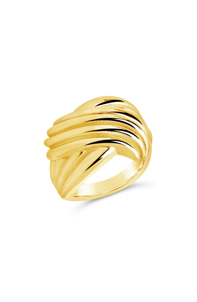 Sterling Forever Pli Ring, Main, color, Gold