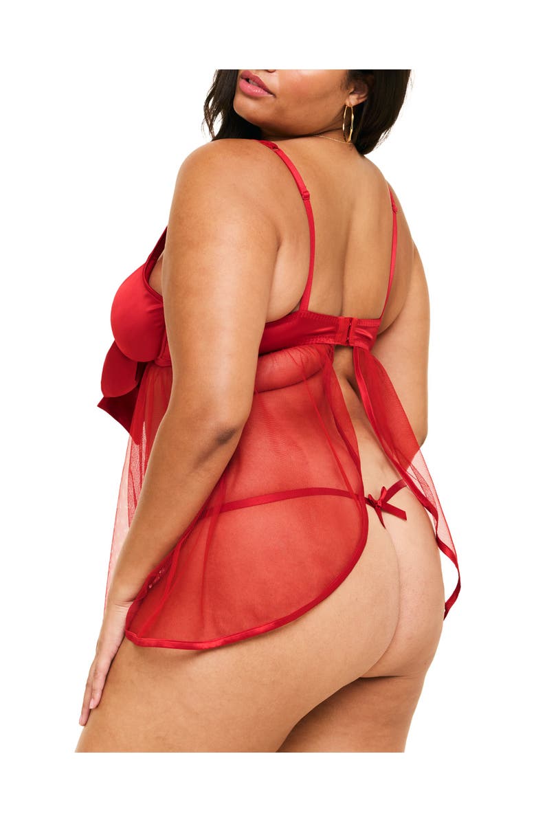 Adore Me Bessima Babydoll & G-String Set Lingerie, Alternate, color, Dark Red
