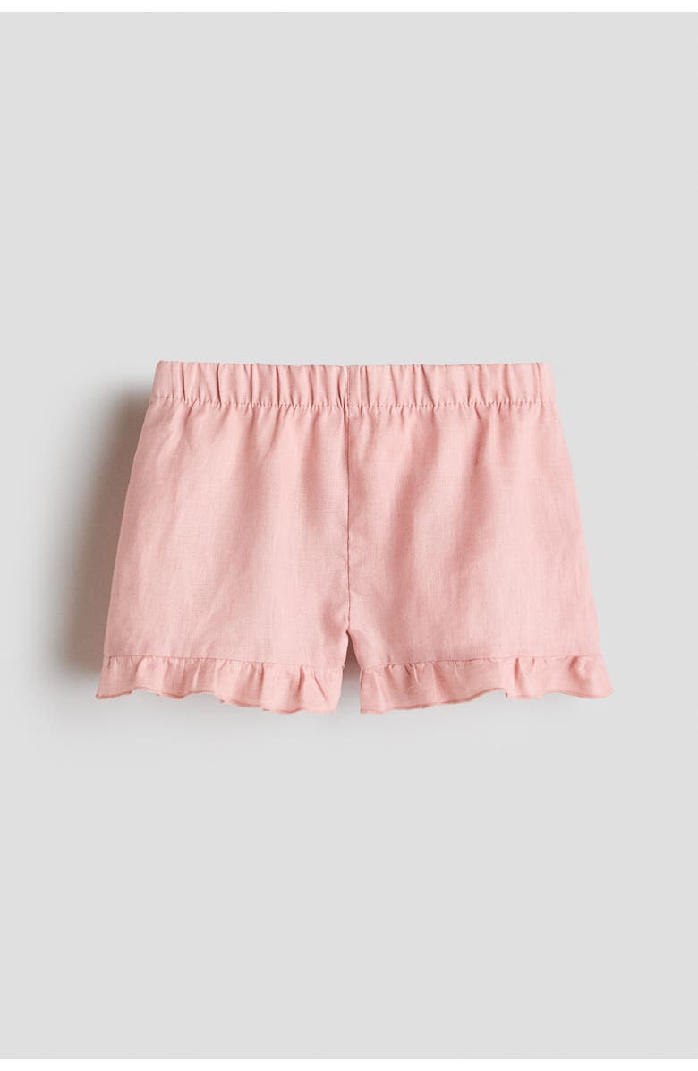 H&M Linen Shorts, Main, color, Light Dusty Pink