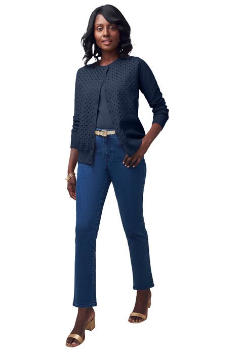 Fine Gauge Eyelet Cardigan
