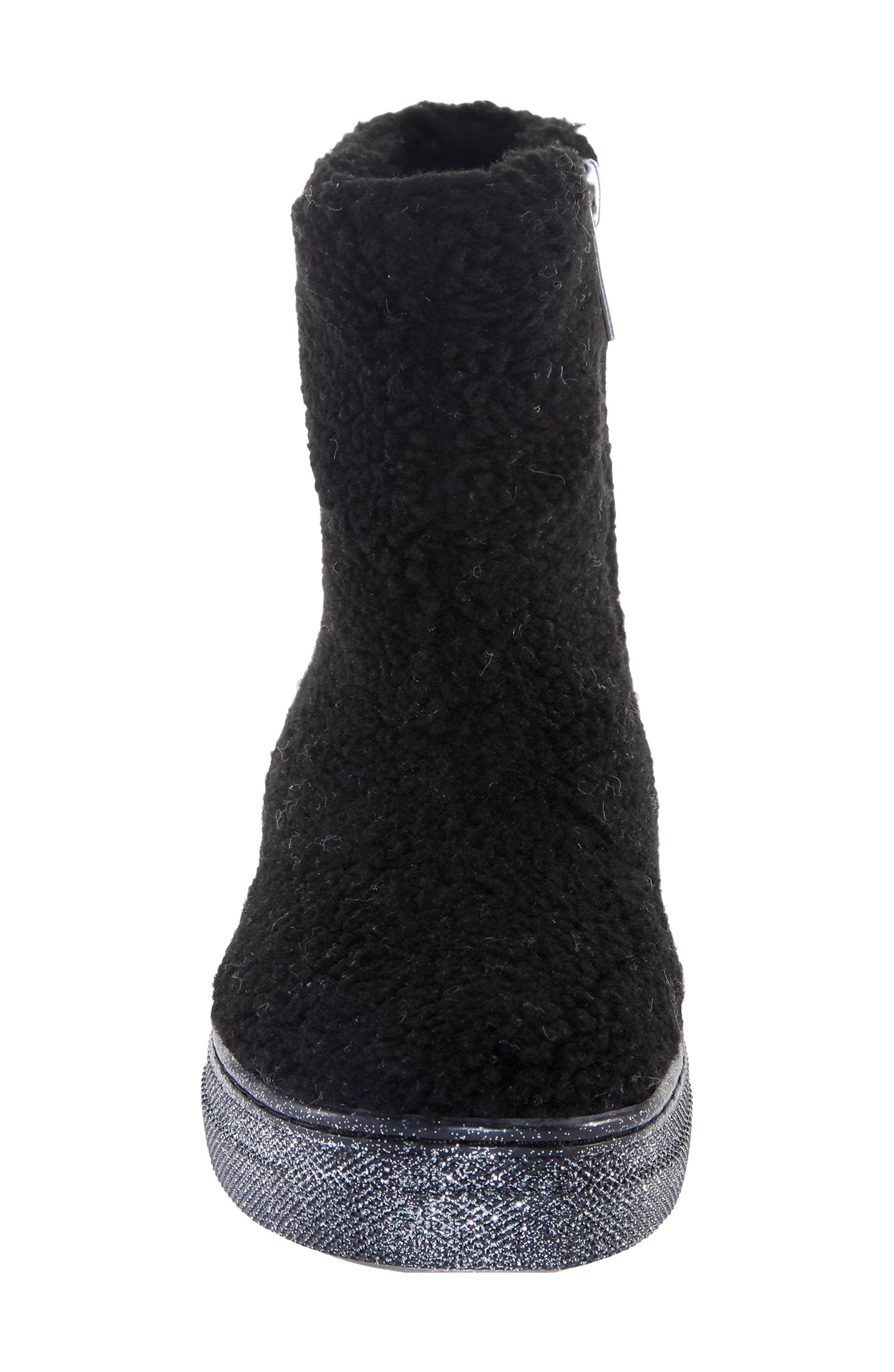 Nina Palva Faux Shearling Boot, Alternate, color, Black