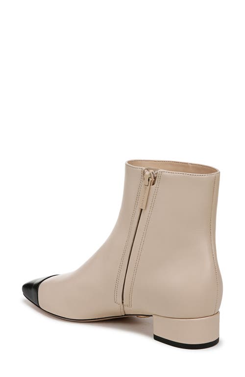 Veronica Beard Cecile Bicolor Cap-toe Ankle Booties In Ecru/black