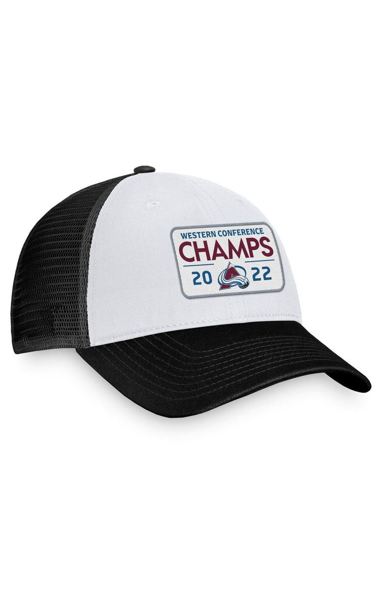 FANATICS Men's Fanatics Branded Black Colorado Avalanche 2022 Western Conference Champions Locker Room Trucker Adjustable Hat, Alternate, color, 