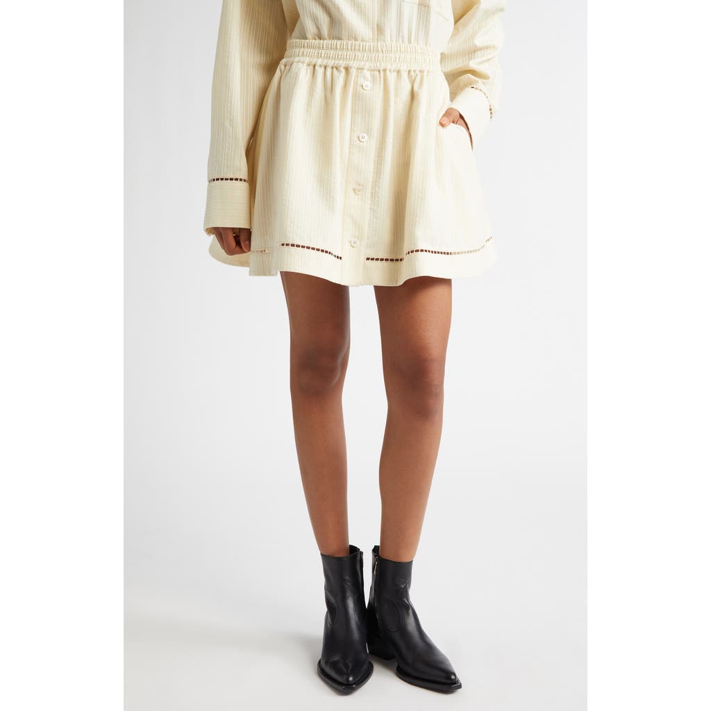 Shop Golden Goose Journey Texture Stripe Circle Skirt In Shortbread