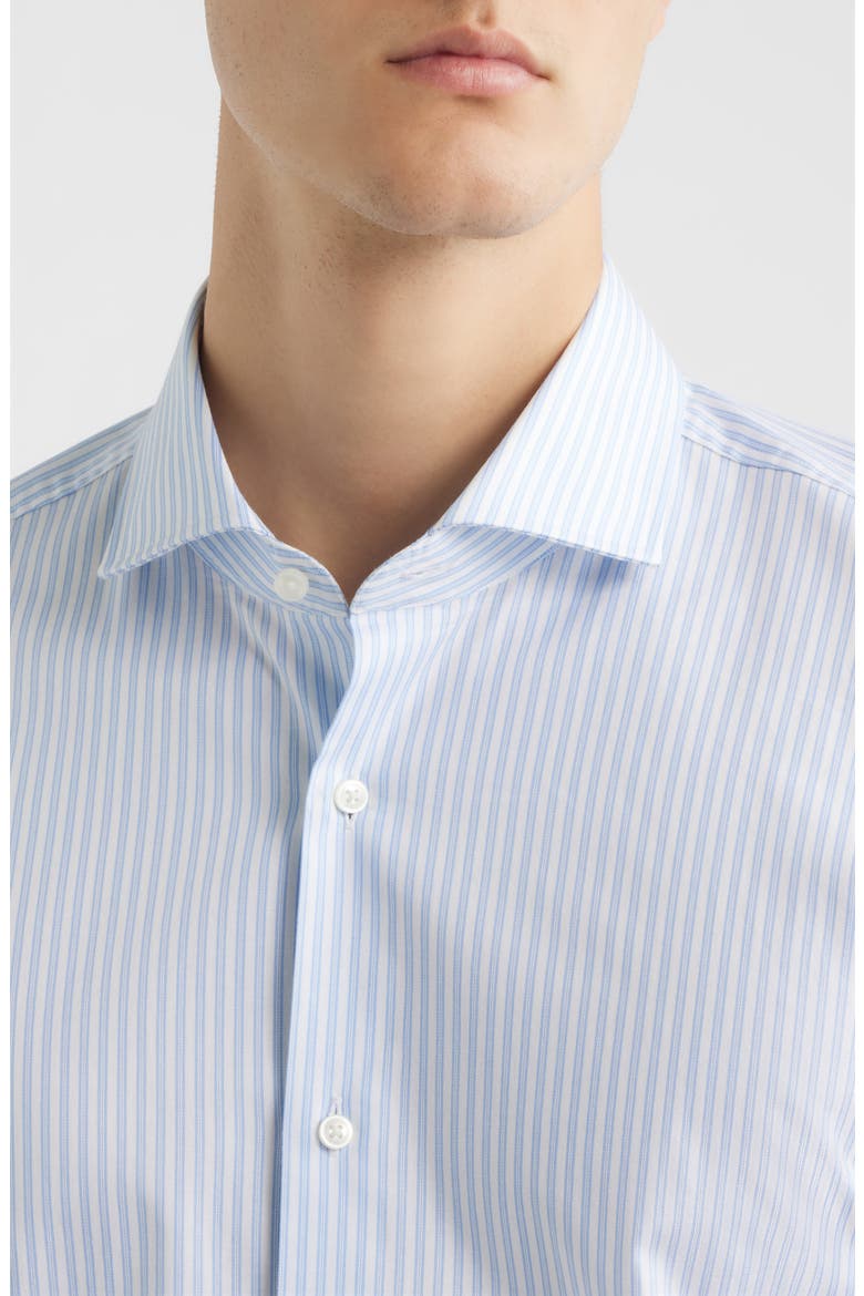 Hank Slim Fit Stripe Stretch Cotton Dress Shirt, Alternate, color, LIGHT/ PASTEL BLUE
