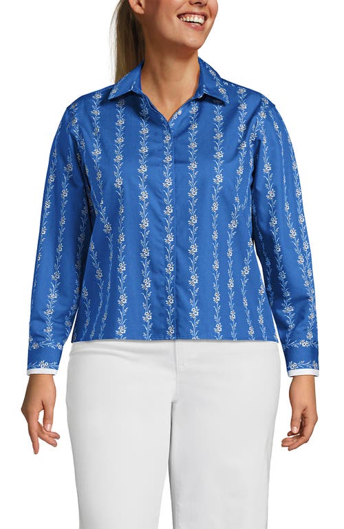 Lands' End Easy Care Shirt With Removable Bow In Animal Print