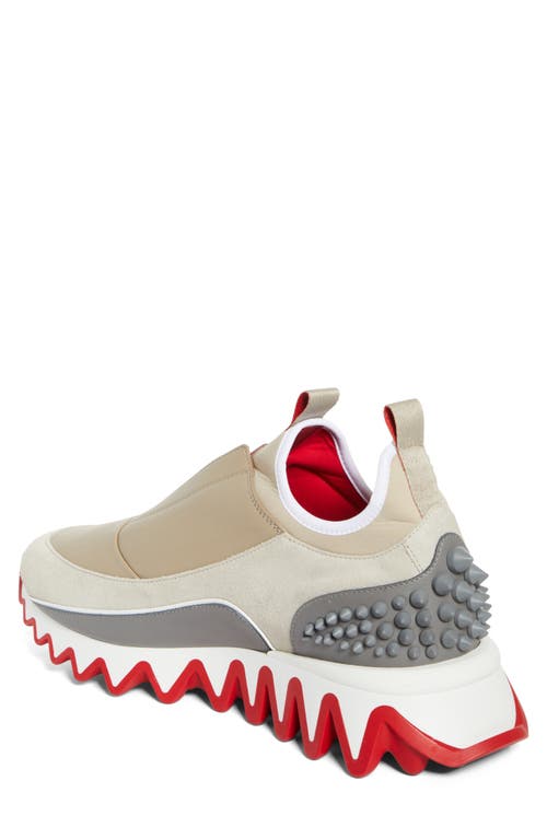 Christian Louboutin Sharkyloub Spikes Slip-on Sneaker In Goose/smoke Grey