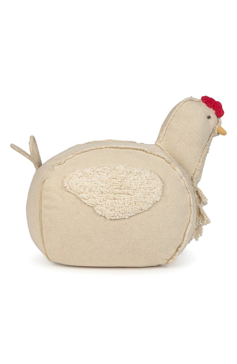 Lorena Canals Chicken Pouf, Main, color, Natural Red Honey