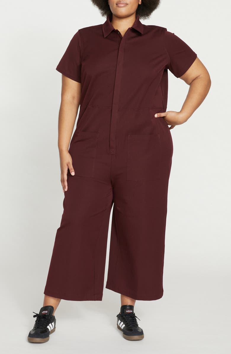 Universal Standard Kate Twill Jumpsuit, Main, color, Black Cherry