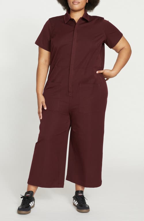 Universal Standard Kate Twill Jumpsuit In Burgundy