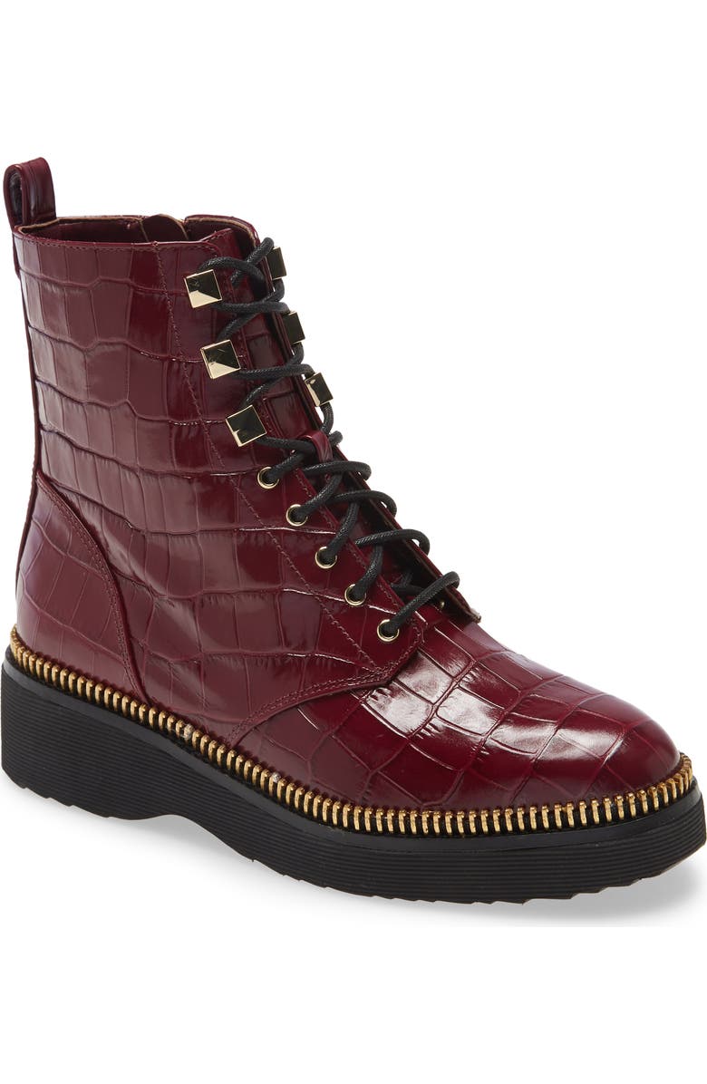 MICHAEL Michael Kors Haskell Combat Boot, Main, color, Dark Berry