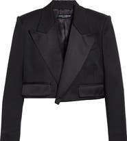 Dolce&Gabbana Wool Blend Crop Tuxedo Jacket