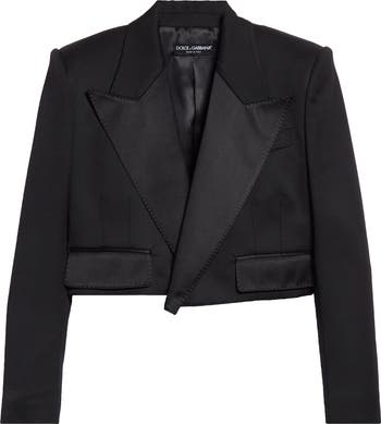 Dolce&Gabbana Wool Blend Crop Tuxedo Jacket | Nordstrom Dolce&Gabbana Wool Blend Crop Tuxedo Jacket | Nordstrom