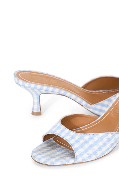 Staud Brigitte Slide Sandal In Sky Micro Check
