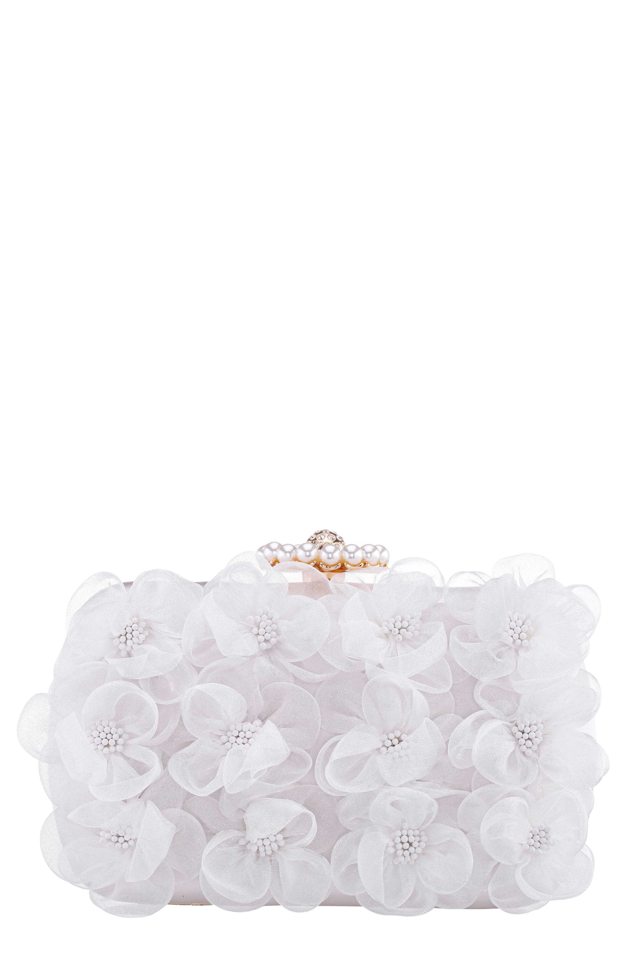 Nina Serenity Clutch, Main, color, White
