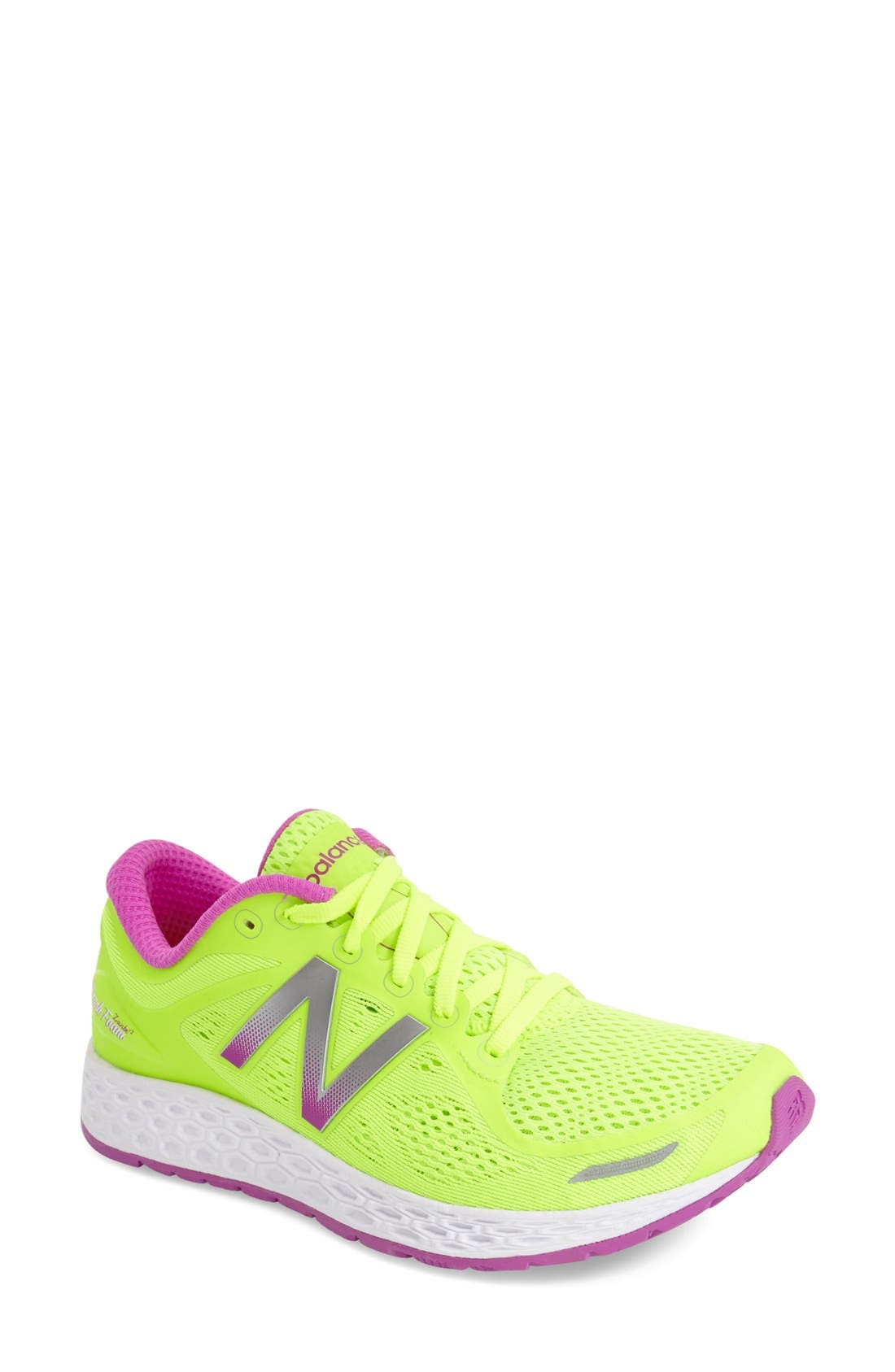 'Zante v2 - Fresh Foam' Running Shoe, Main, color, GREEN/ PINK
