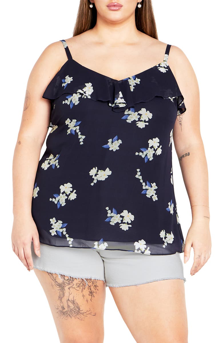City Chic Nicole Camisole, Main, color, Demure Floral