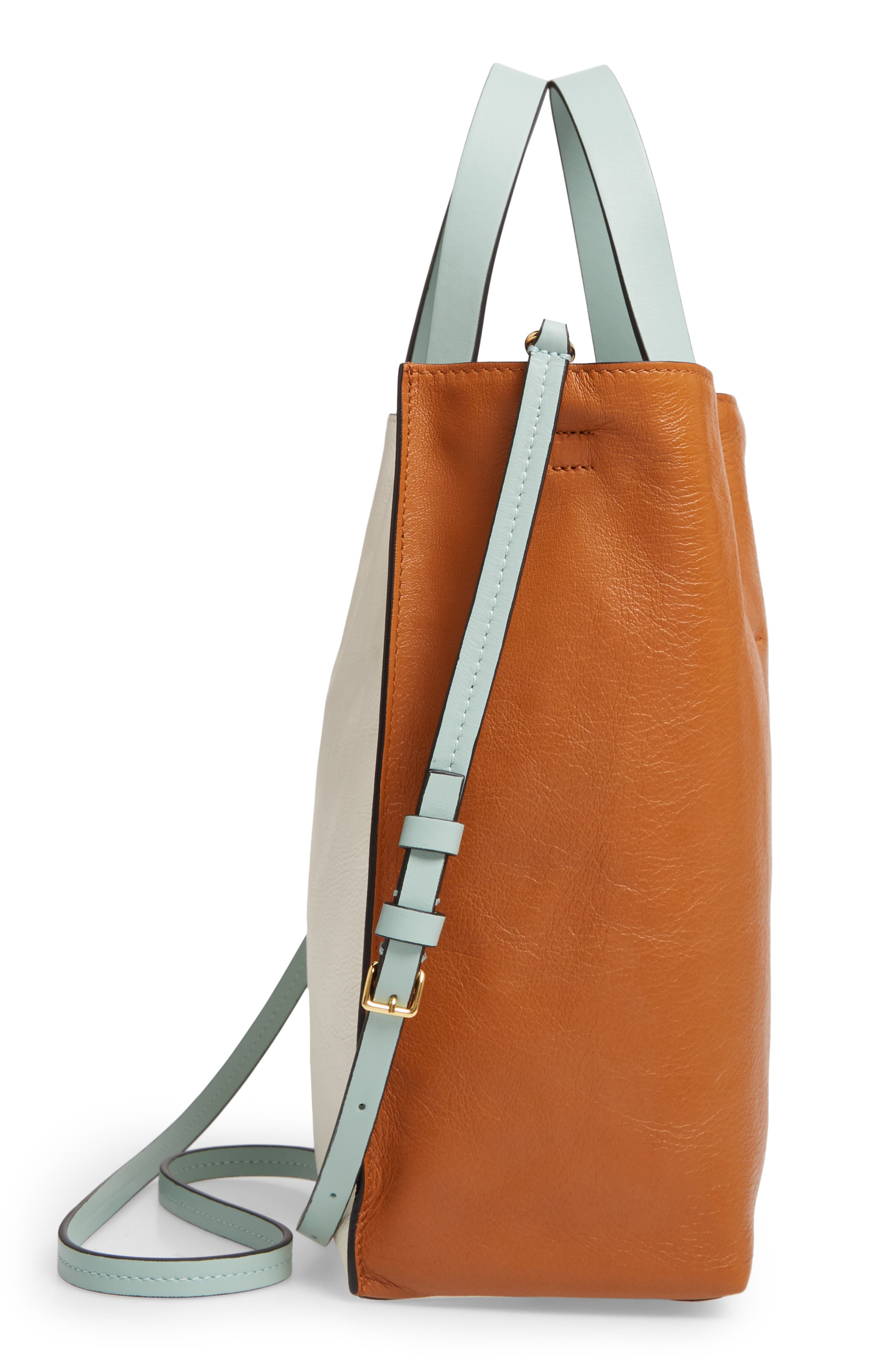 Museo Small Colorblock Leather Tote, Alternate, color, CINNAMON/ LIMESTONE/ MINT