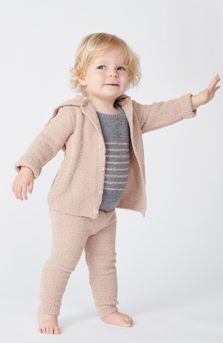 7 A.M. Enfant Fuzzy Hooded Cardigan, Alternate, color, Pecan