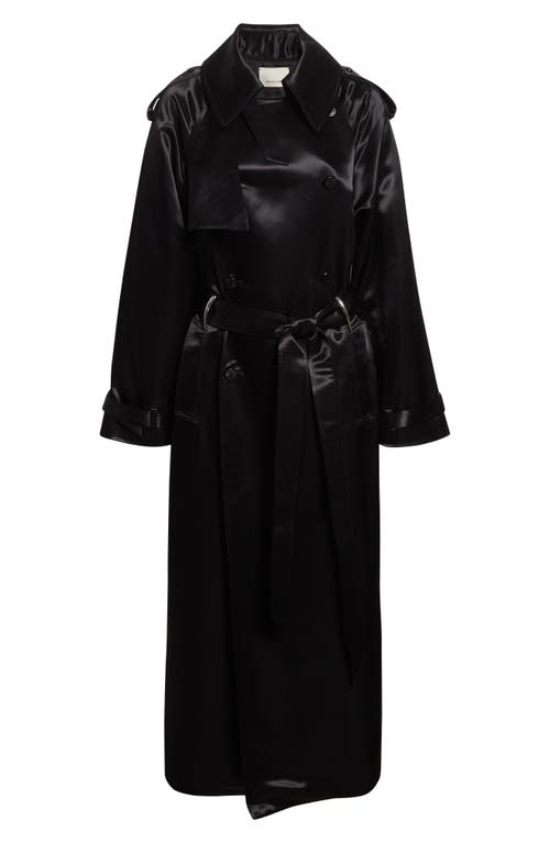 Grace Ling Claw Liquid Tailored Trench Coat In Black
