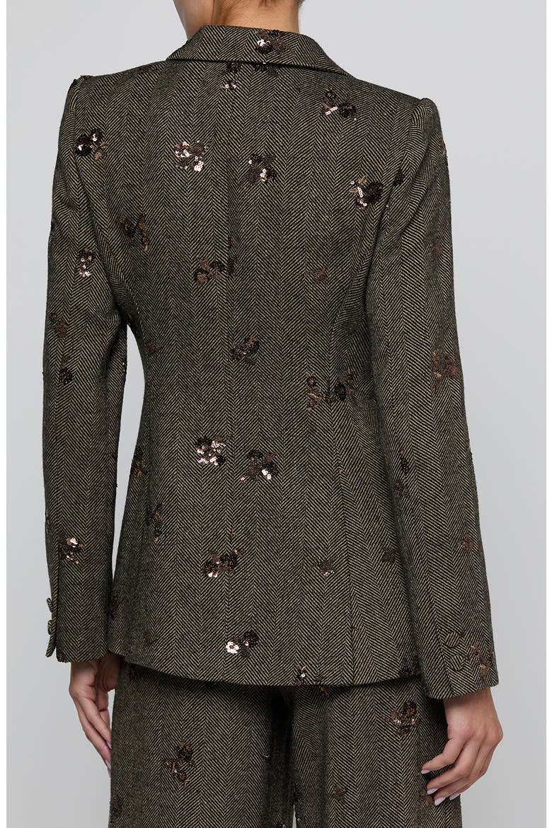 Chamberlain Sequin Floral Blazer, Alternate, color, BEIGE/BLACK GOLD FLOWER SEQUIN