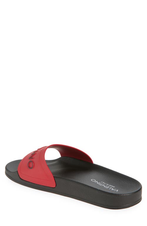 Valentino By Mario Valentino Giano Slide Sandal In Dark Red