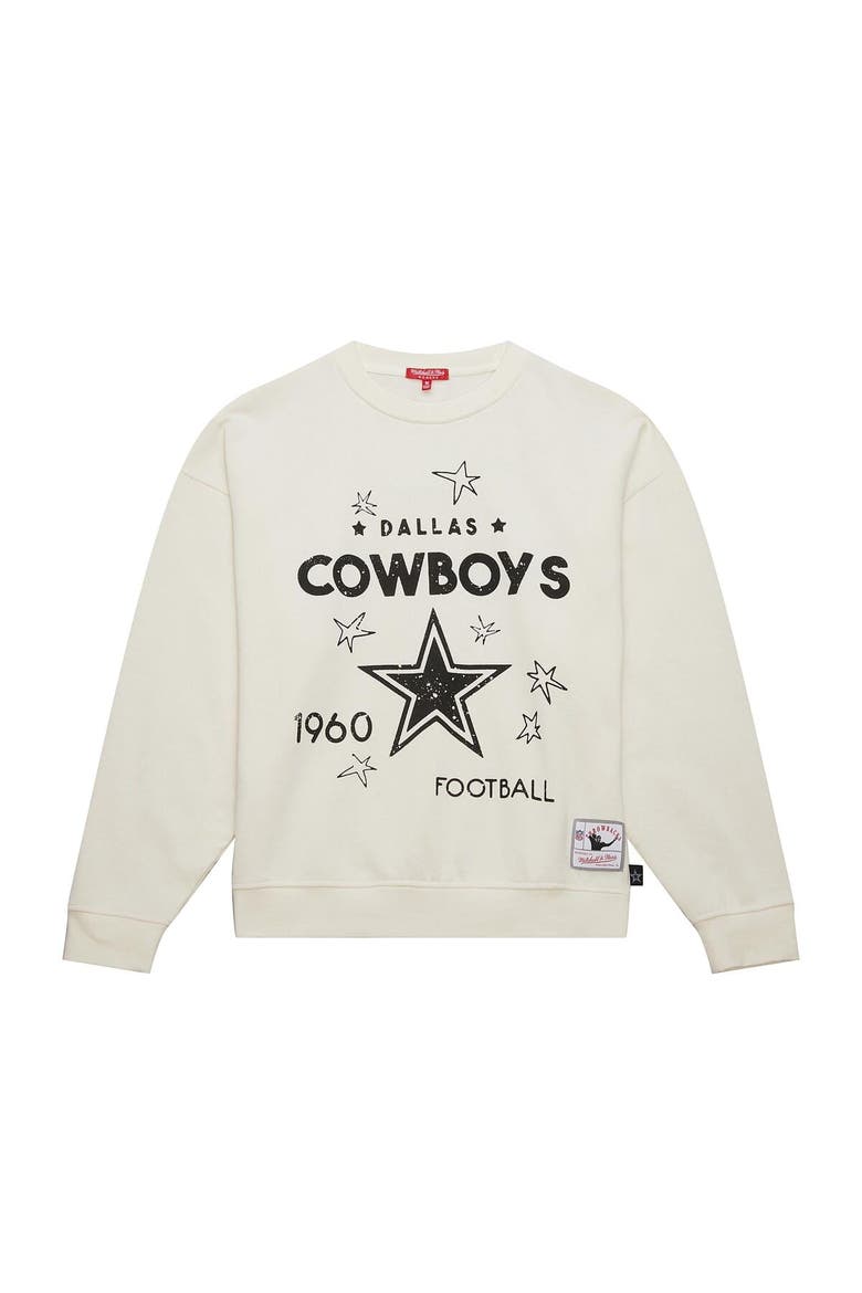 Women's Mitchell & Ness Cream Dallas Cowboys Plus Size Shooting Star Sweatshirt, Alternate, color, Cream