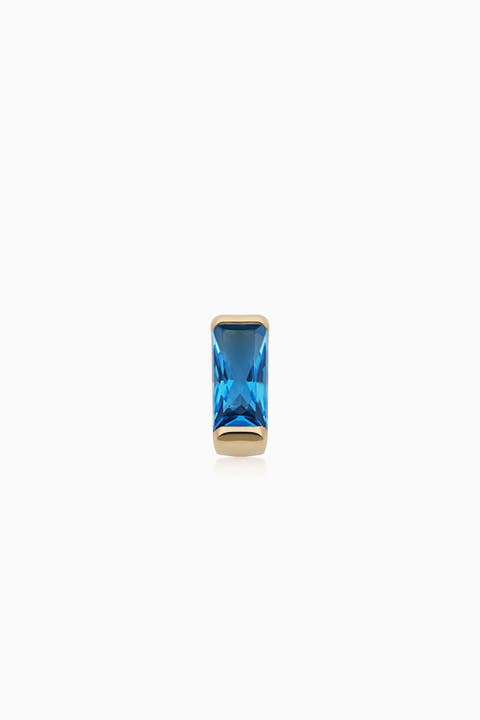 14K Gold Fresco Baguette Micro Single Stud