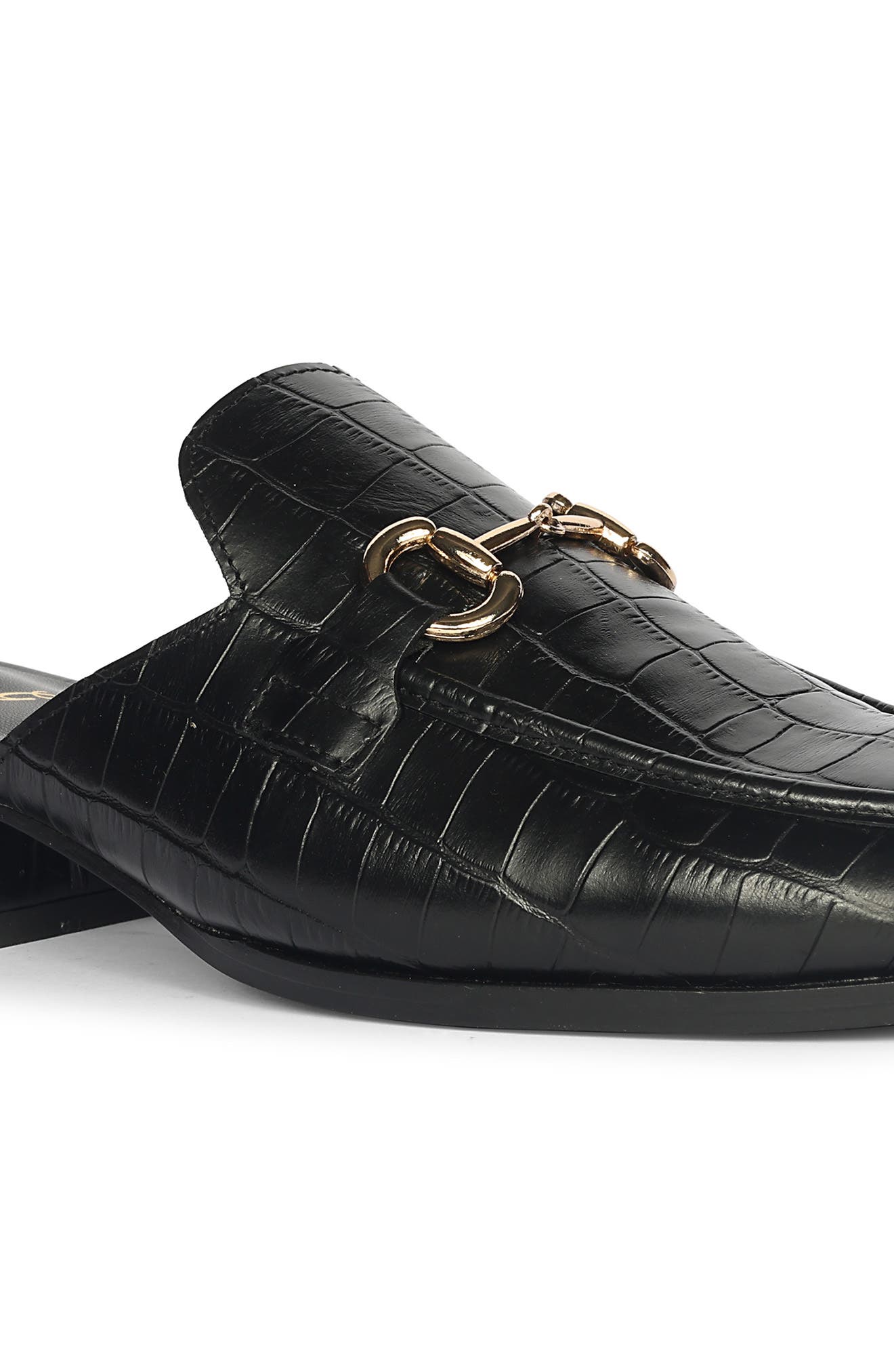 SAINT G Savannah Croc Embossed Mule, Alternate, color, Black