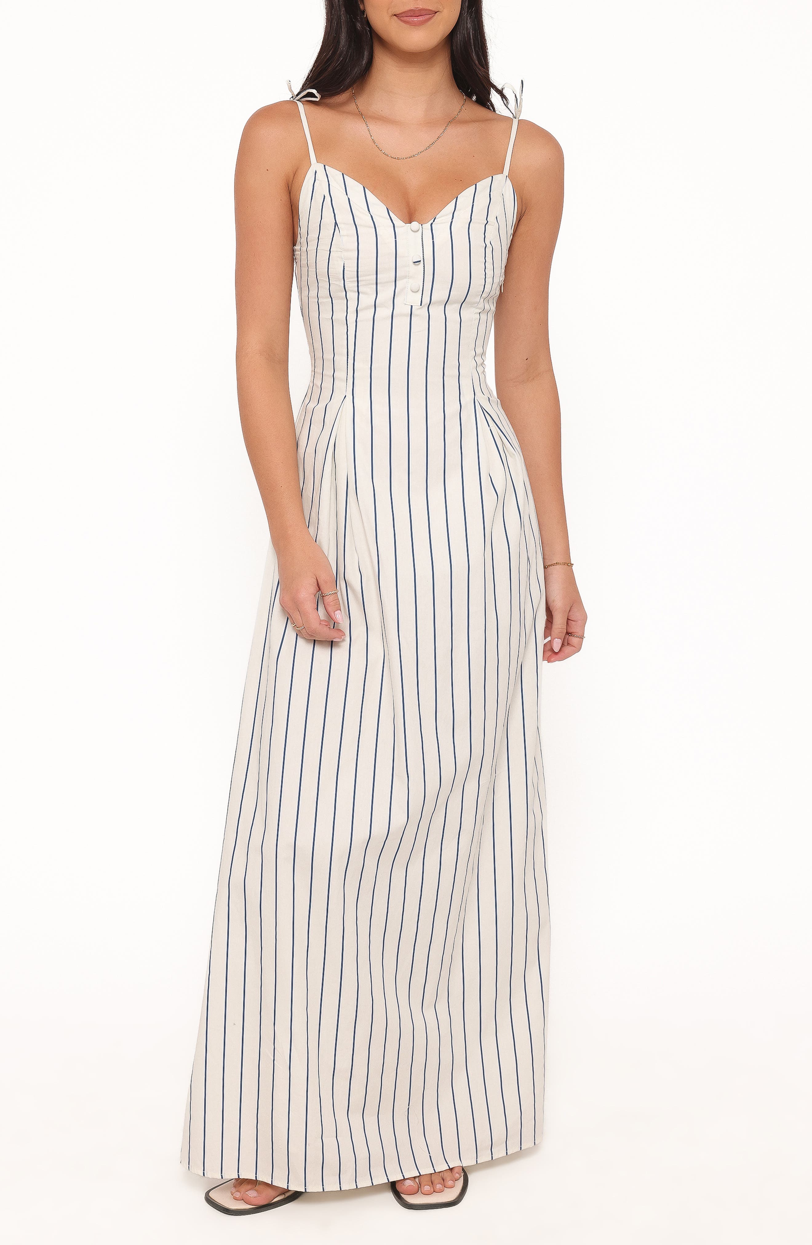 selected IVORY/ BLUE STRIPE