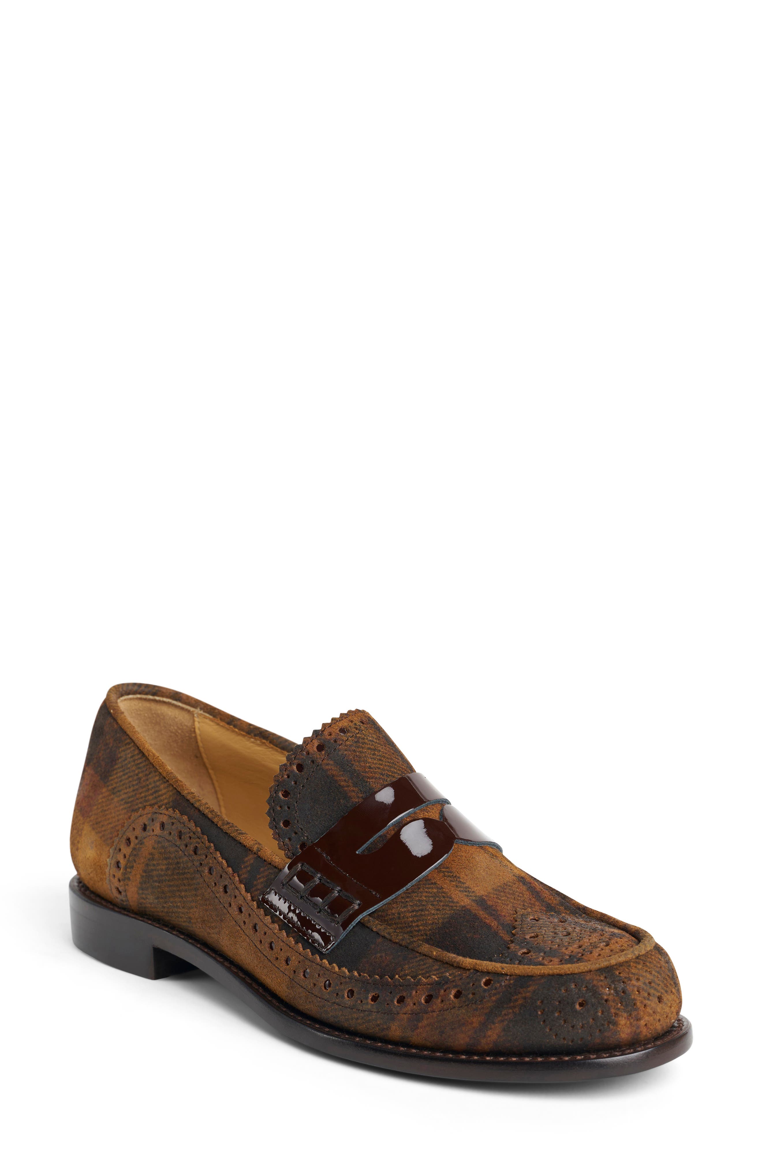 Ms. Charlotte Leather Loafer, Main, color, BROWN PLAID