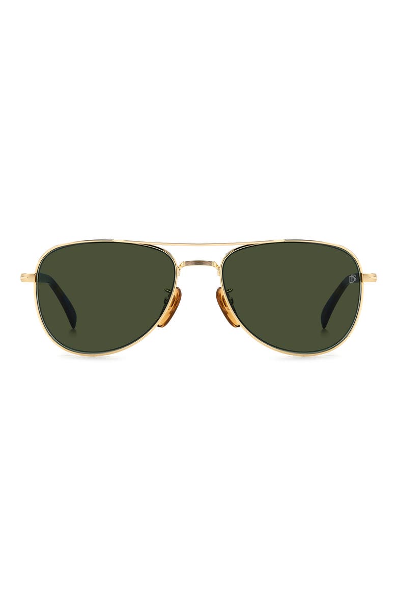 56mm Pilot Sunglasses, Main, color, GOLD HAVANA/ GREEN