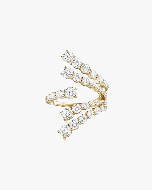 Ben Oni Gold Plated Cz Wrap Ring In Gold