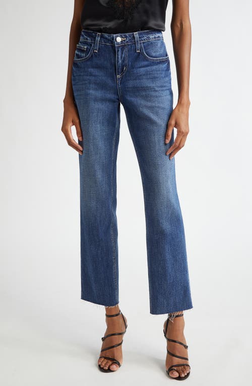 L Agence Raw Hem Straight Leg Jeans In Arco