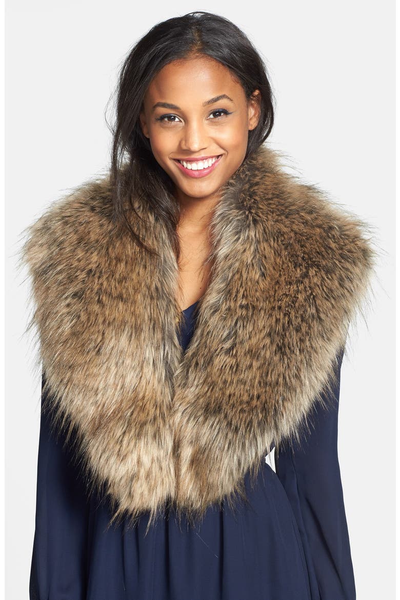 Oversized Faux Fur Collar, Main, color, NATURAL
