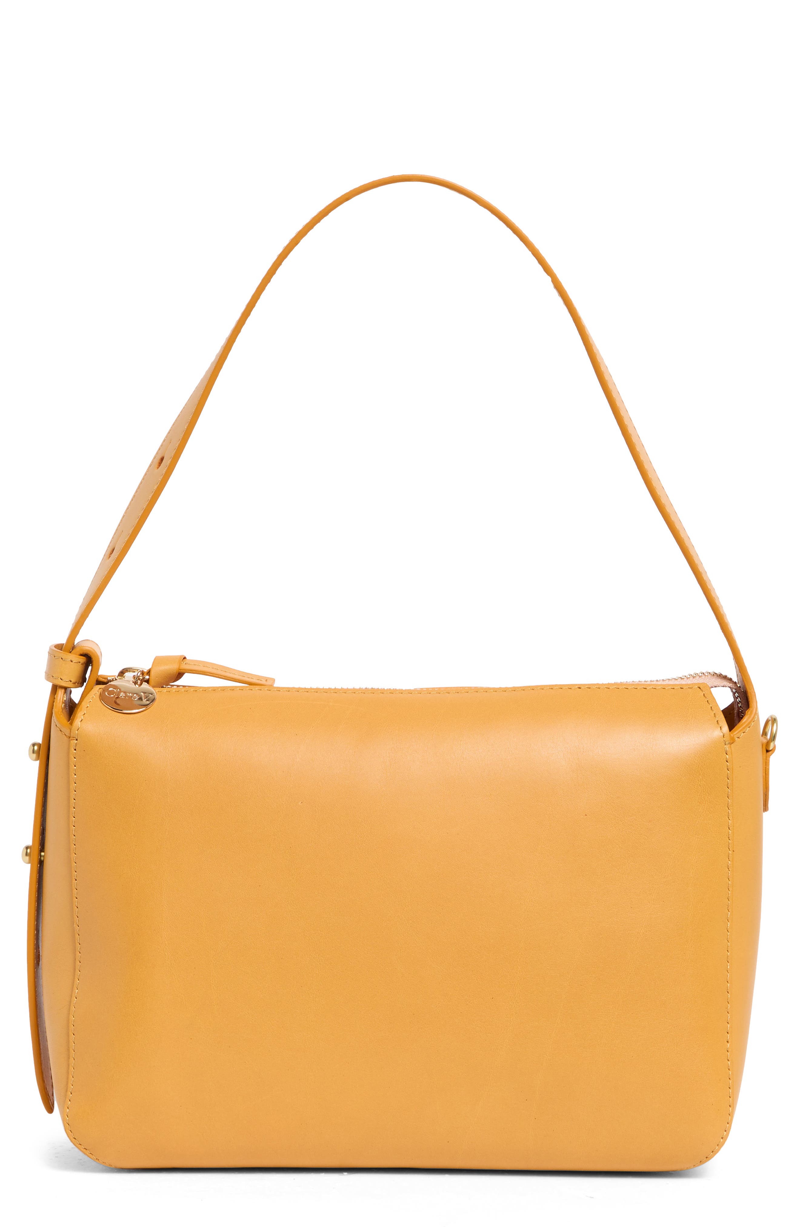 Clare V. Fleurine Leather Shoulder Bag, Main, color, Butterscotch - Naturelle