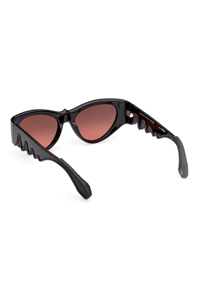 54mm Loubishark Cat Eye Sunglasses, Alternate, color, BLACK FRAME WITH ZEISS LENS IN EXCLUSIVE RED GRADIENT