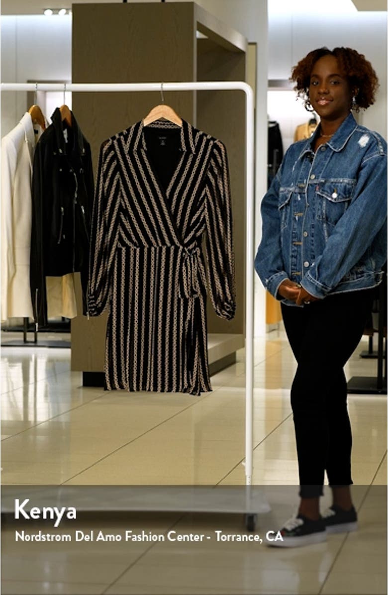Chain Print Faux Wrap Shirtdress, sales video thumbnail