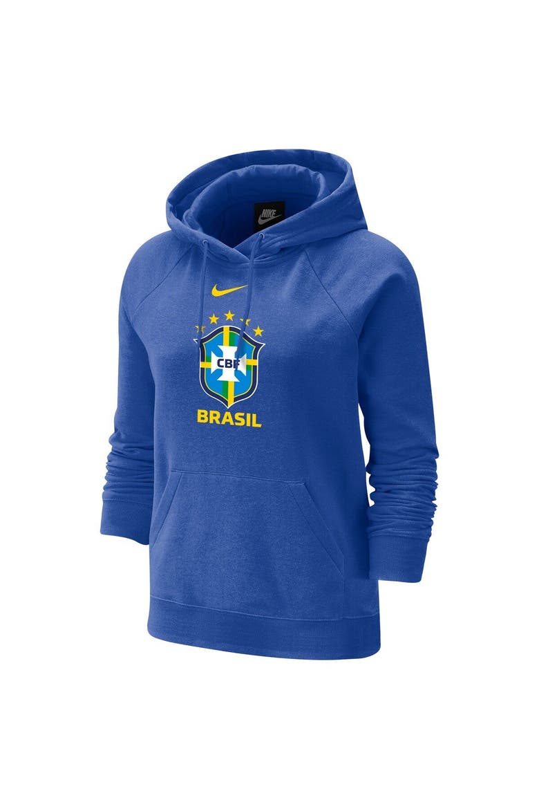 Women's Nike Royal Brazil National Team Varsity Raglan Tri-Blend Pullover Hoodie, Alternate, color, Royal