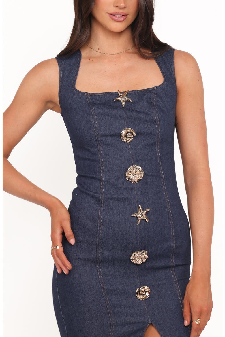 Slater Denim Sheath Dress, Alternate, color, DENIM