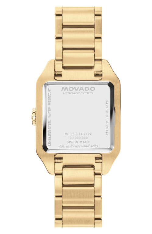 Movado Women's 1917 Lab Grown Diamond Swiss Quartz Gold Stainless Steel Watch, 25 X 34.1mm In Gold