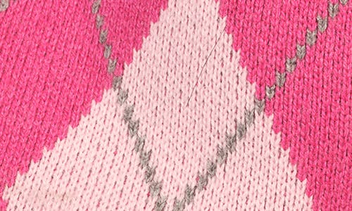 Isaac Mizrahi New York Argyle Crewneck Sweater In Pink