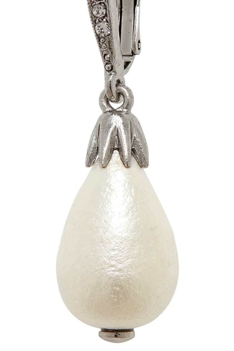 Small Imitation Pearl Drop Earrings, Alternate, color, SILVER