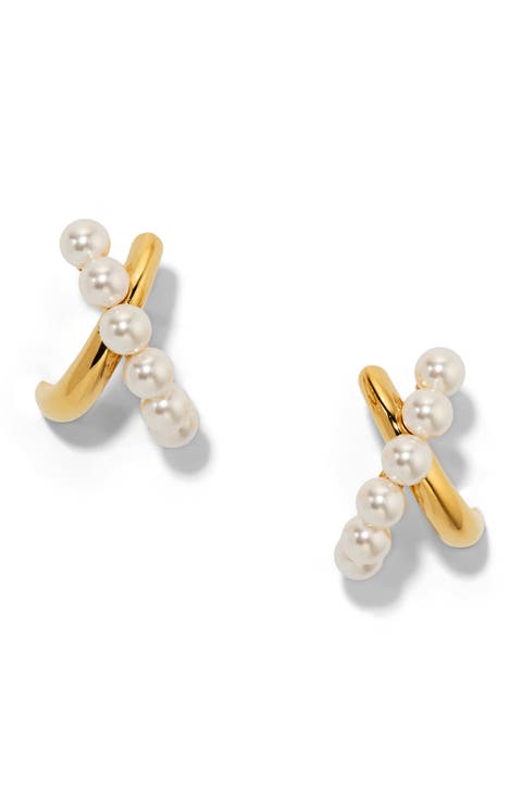 Esme Faux Pearl Hoop Earrings